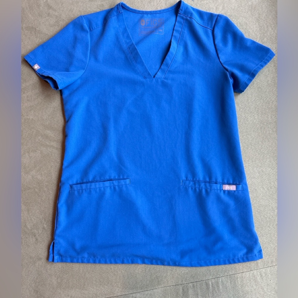 Women’s S FIGS Royal Blue Medical Scrub Top